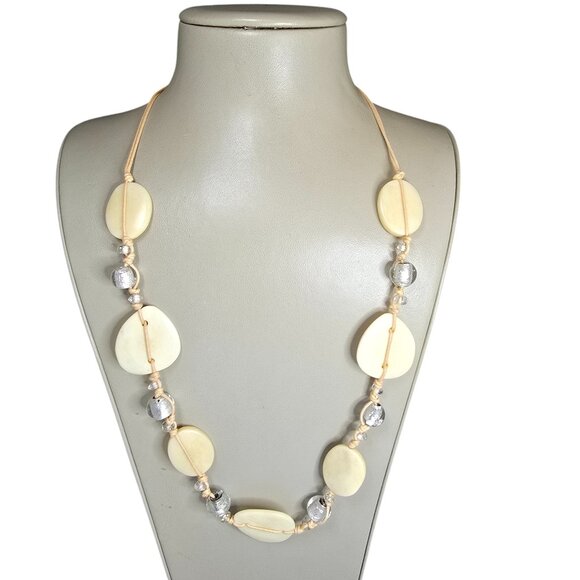 Stephan & Co Women's Trendy Boho Biege Cord Necklace NWT - Picture 1 of 5